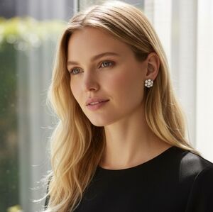 Vintage Floating Gold and Crystal Ball Stud Earrings ~ (Set of 2) NWOT